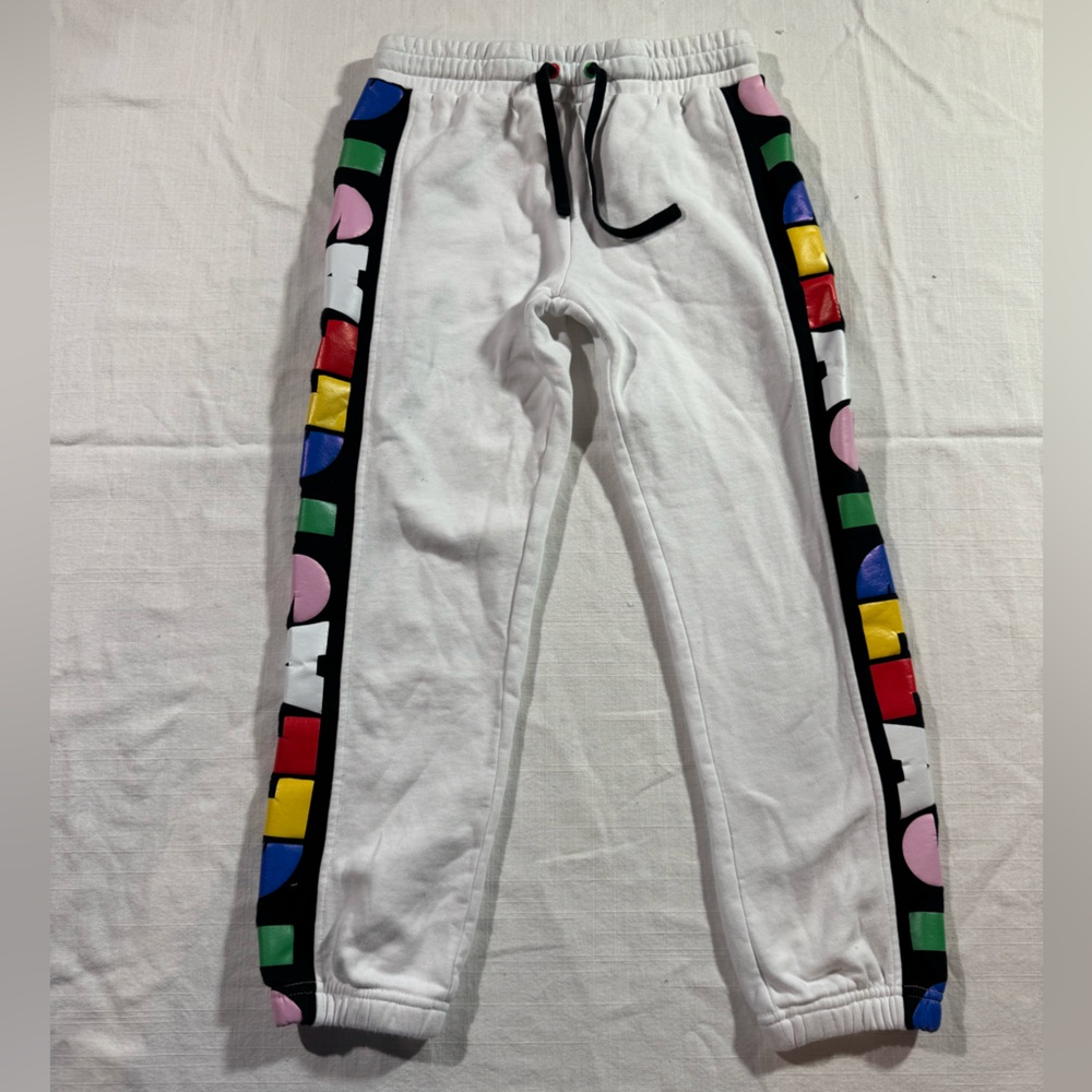 Stella McCartney White Joggers with Multicolor Accents